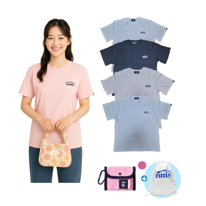 [Unisex] (Ready Stock)emis New Logo T-shirt 4 สี/3 Sizes เสื้อยืดเกาหลียอดนิยม