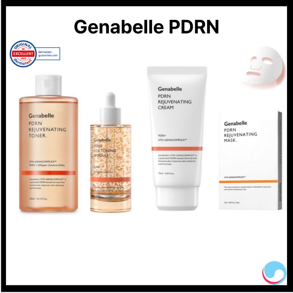 Genabelle PDRN Skincare Hydrating Salmon Toner Radiance Ampoule Recovery Cream Vegan Mask Pack