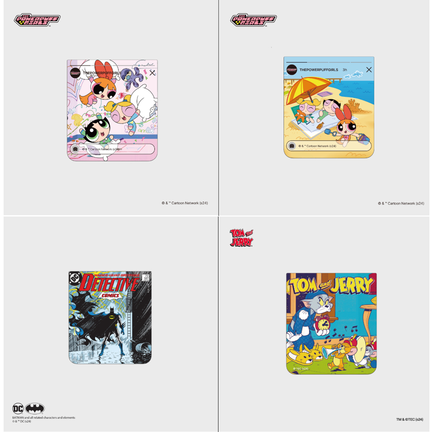Samsung Flipsuit การ์ดสําหรับ galaxy z flip 5 6 / zflip6 powerpuff สาว minions pixar monsters kakao friends ryan joguman cat keith haring flip6 flip5 harry potter ครอบครัว panda
