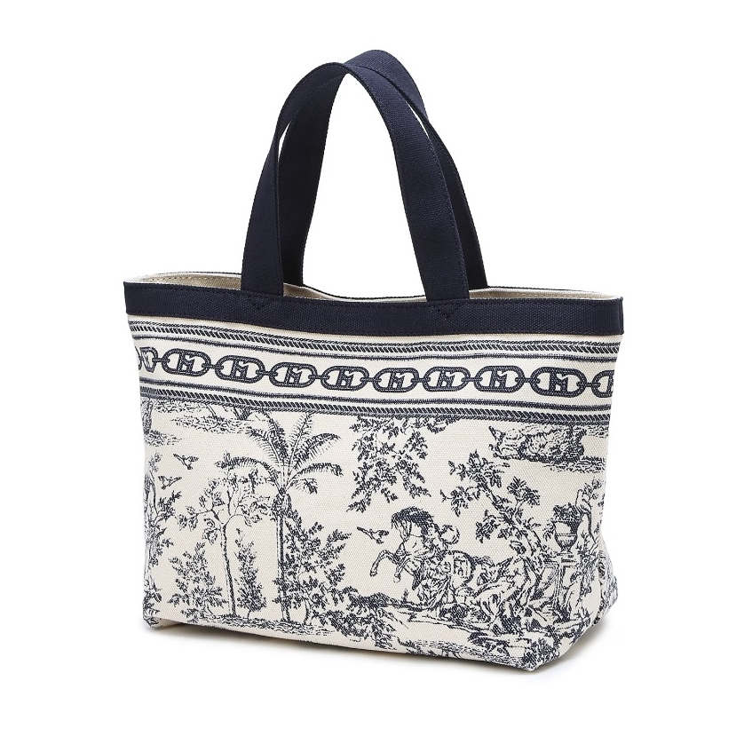 HAZZYS Toile de Jouy กระเป๋าผ้าใบพิมพ์ลายดอกไม้ขนาดมินิ กระเป๋า Eco Daily Bag / จากโซล ประเทศเกาหลี