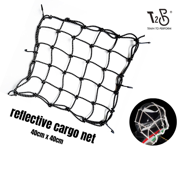 T2P Reflective Cargo Net Motorcycle Mesh 6 Hooks Hold Cargo Helmet Web Bungee Cord Mesh Net