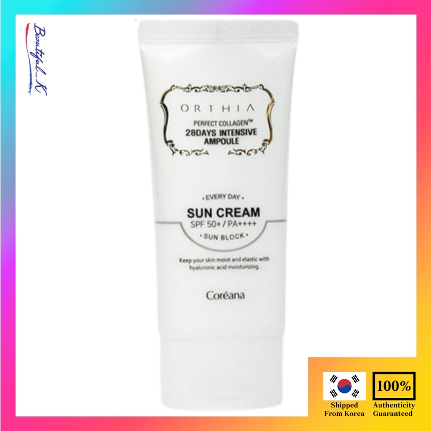 Coreana ortia perfect collagen 28days intensive ampoule suncream, 50g _Beautiful_K