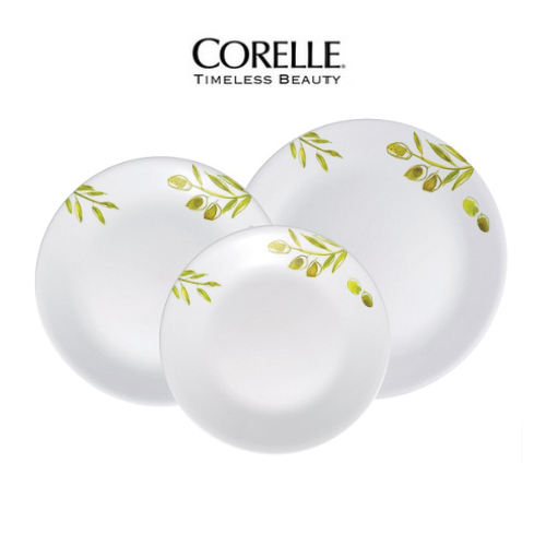 [CORELLE] จานกลม Olive Garden (เล็ก กลาง และใหญ่) / อาหารเย็นเกาหลี