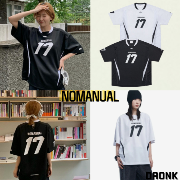 [ NOMANUAL ] UNISEX 17 MESH BLOCK FOOTBALL JERSEY 2color korea แท้ 100%