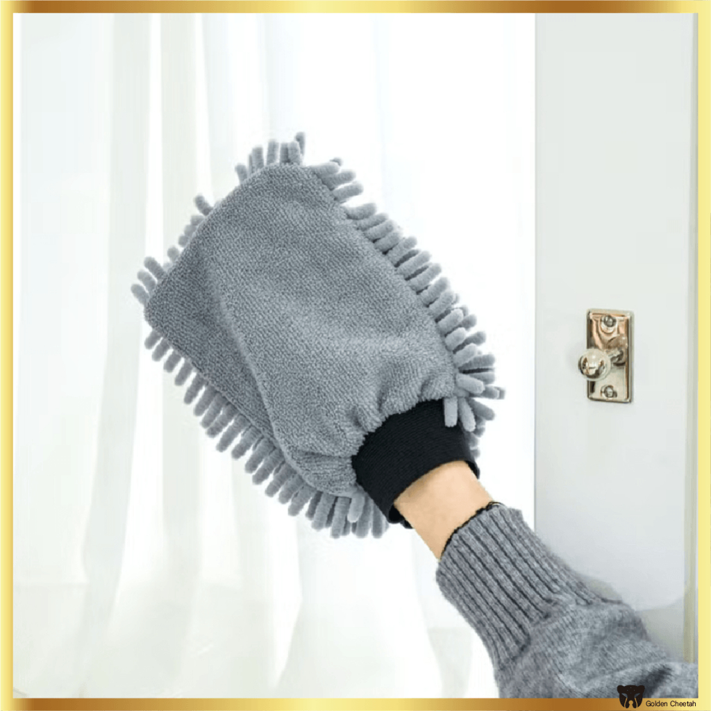 Daiso Korea ถุงมือทําความสะอาดไมโครไฟเบอร์สองด้าน