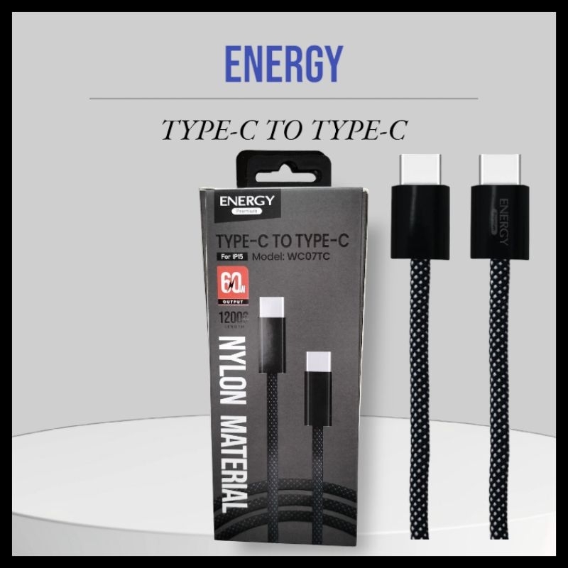 Energy Premium สายชาร์จ Type C To Type C รุ่น WC07TC 60 W