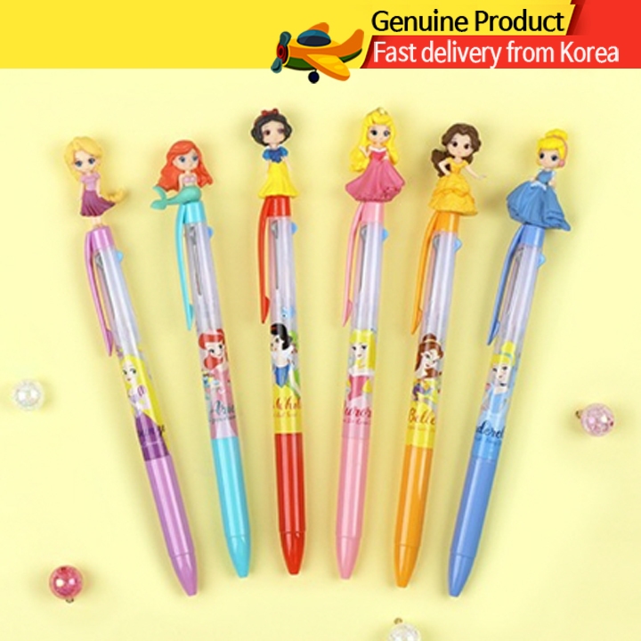 พร้อมส่ง – ปากกา 3 สีลายเจ้าหญิงดิสนีย์ 0.5มม หัวปากกาน่ารัก สไตล์เกาหลี | Disney Princess Pen