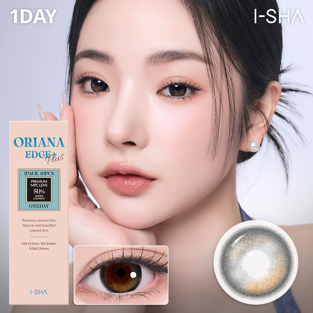 I-SHA Oriana Edge Plus Gray คอนแทคเลนส์เกาหลี รายวัน มีค่าสายตา 10P
