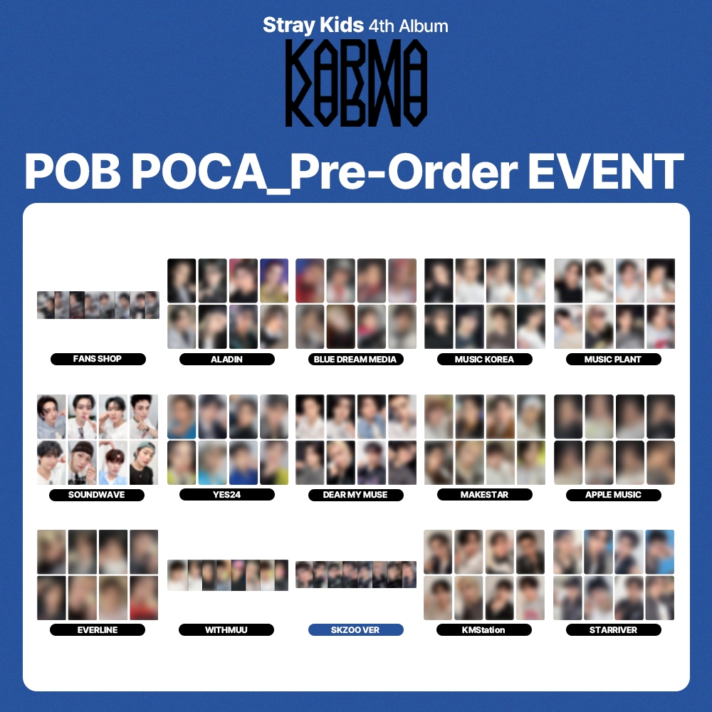 [SET] Stray Kids SKZ 4th Album [ KARMA ] POB PHOTOCARD