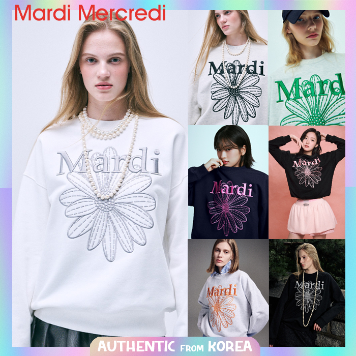 Mardi MERCREDI สําหรับผู้หญิง SWEATSHIRT FLOWERMARDI NEEDLEWORK ทุกสี