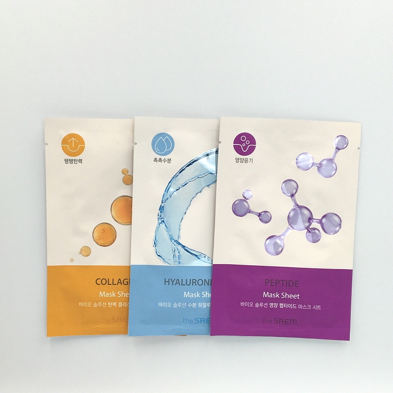 [the Saem] Bio Solution Collagen / Hyaluronic Acid / Peptide / Multi Vitamin / Panthenol Mask Sheet 20 กรัม