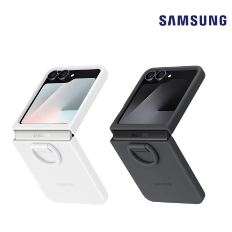 Samsung Silicon Case with ring for galaxy z flip 6 7 fe / zflip6 cover casing ของแท้ เกาหลี