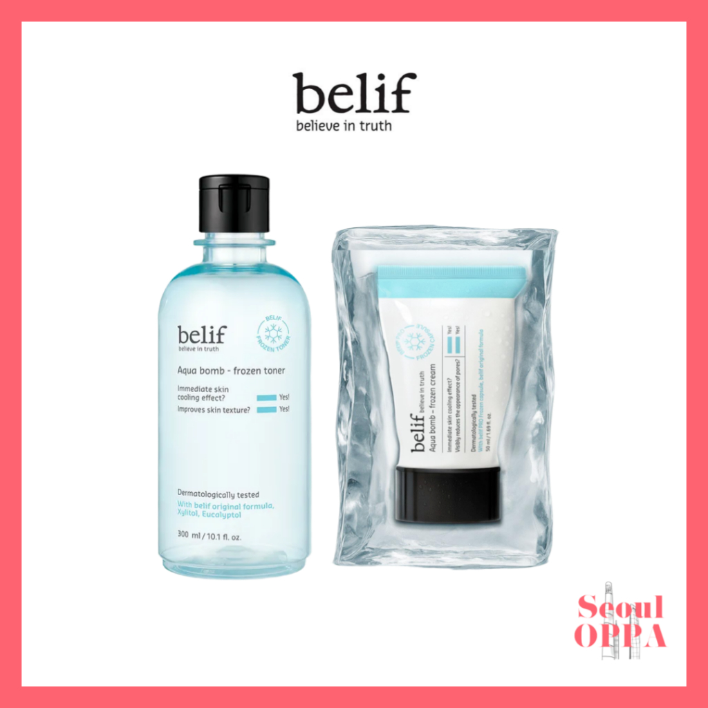 [Belif] Aqua Bomb Frozen Cream 50ml Toner 300ml ครีม โลชั่น Moisturizer สกินแคร์ Skincare โทนเนอร์