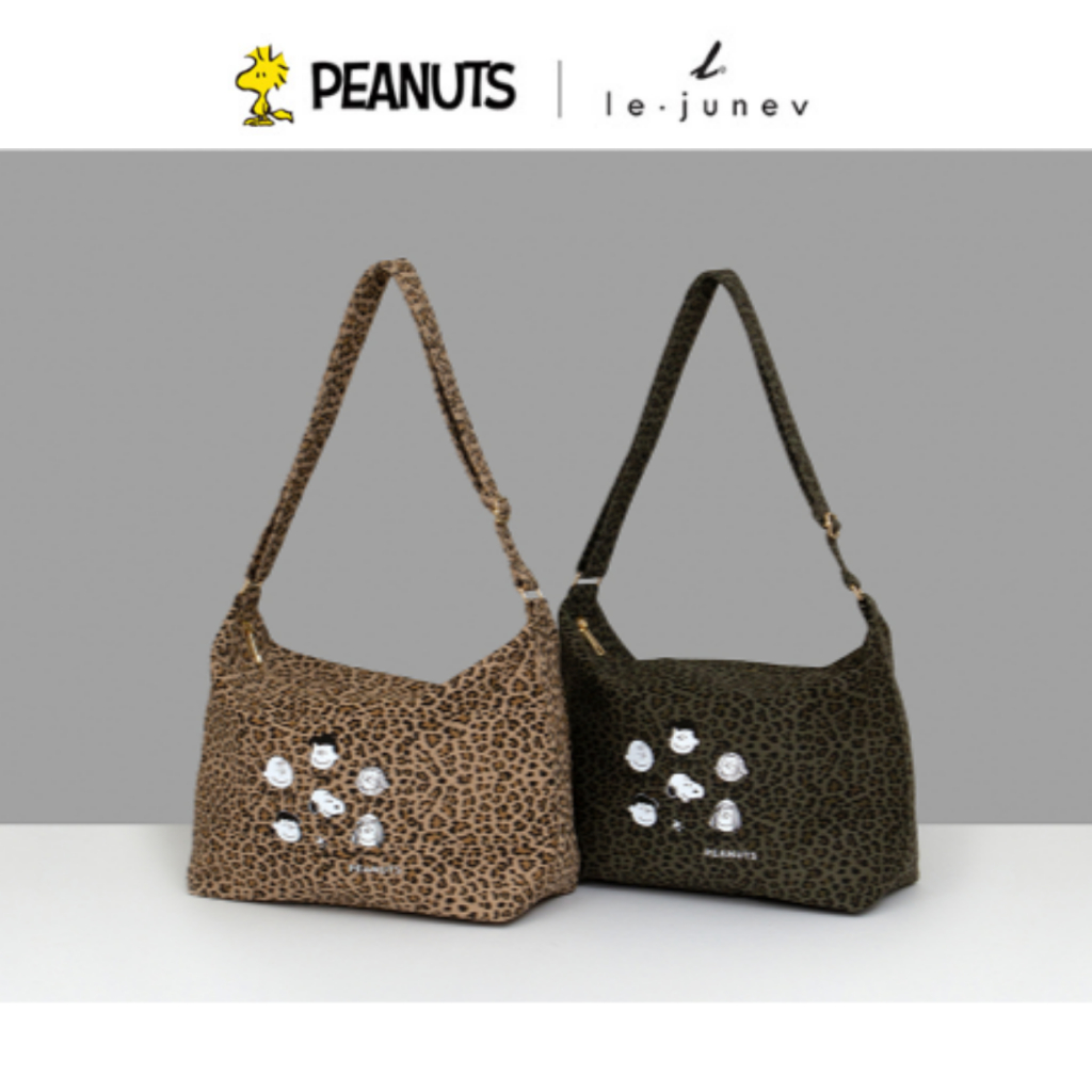[lejunev]Leopard Peanuts Shoulder กระเป๋าเกาหลี