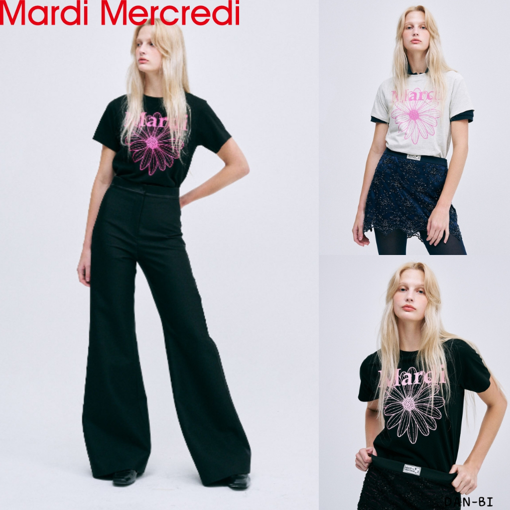 [MARDI Mercredi] SLIM TSHIRT FLOWERMARDI_6color / สินค้า KR แท้ 100% / จัดส่งรวดเร็วจาก KR! / ใช้บัตรกํานัลร้านค้า!