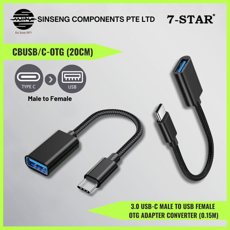7-STAR* อะแดปเตอร์ USB C Type C เป็น USB 3.0V สายเคเบิล OTG Type-C อะแดปเตอร์ตัวผู้เป็นตัวเมีย Type 