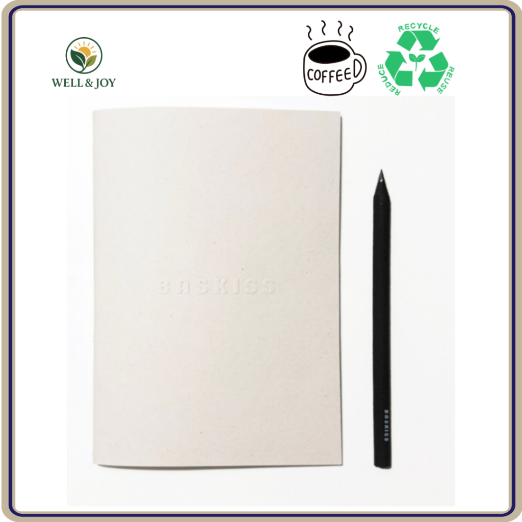Coffee Grounds Pencil & Recycled Paper Notebook Set – ยั่งยืน ธรรมชาติ วัสดุรีไซเคิลขึ้น