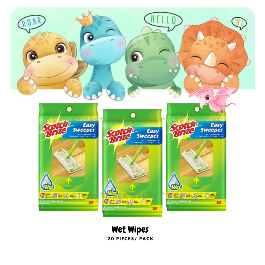 3M SCOTCH BRITE Q600 Easy Sweeper ผ้าเช็ดทําความสะอาดแบบใช้แล้วทิ้งแบบเติม - แห้ง/เปียก