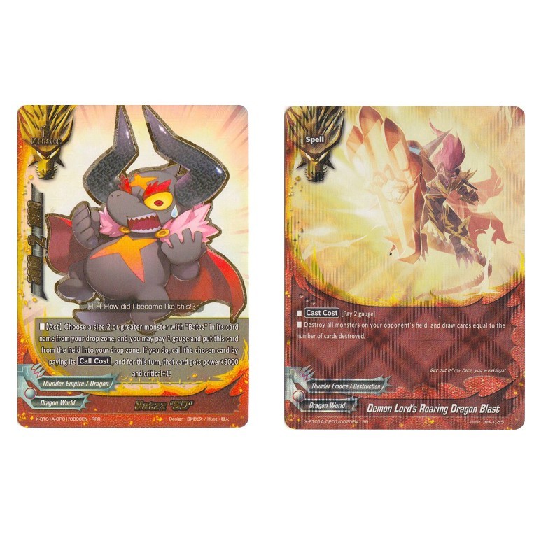 English Buddyfight Batzz "SD" X-BT01A-CP01/0006EN RRR/Demon Lords Roaring Dragon Blast X-BT01A-CP01/