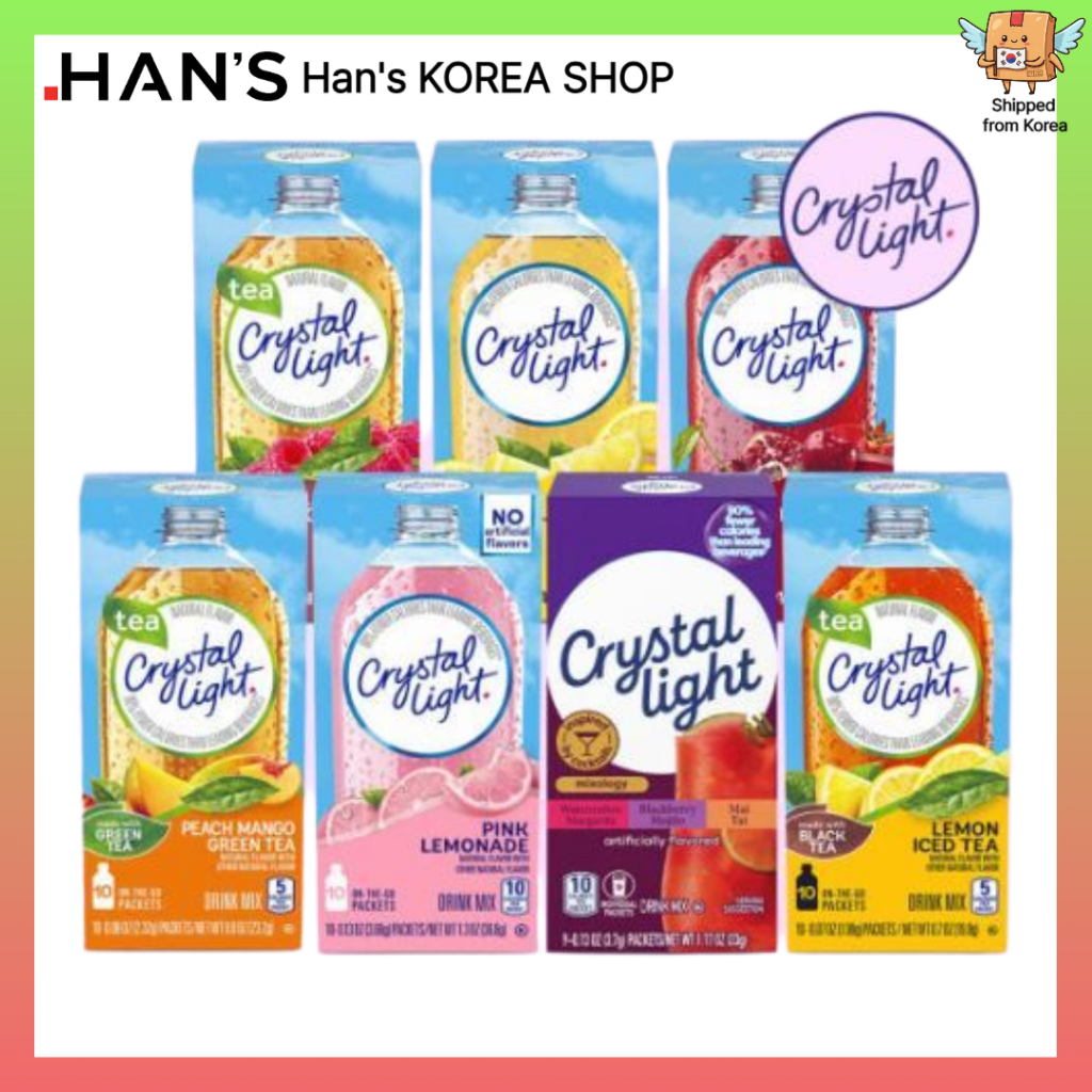 [Crystal Light] ผงผสมเครื่องดื่มแคลอรี่ต่ํา 10T (7 ชนิด) – รสสดชื่น เพลิดเพลินไปกับปราศจากกลูเตนจากเกาหลี