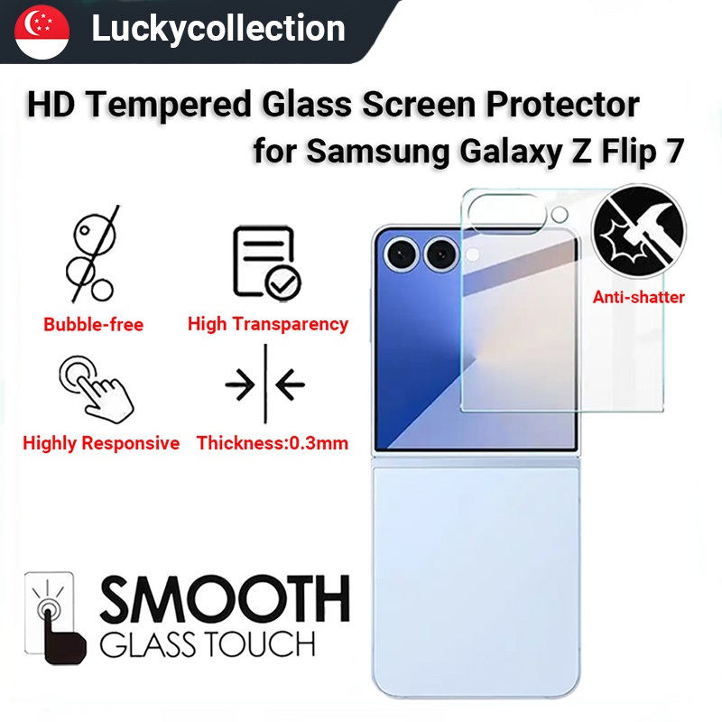 กระจกนิรภัยสําหรับ Samsung Galaxy Z Flip 7 9H ความแข็ง Anti-Scratch Bubble-Free Flip7 HD Clear Scree