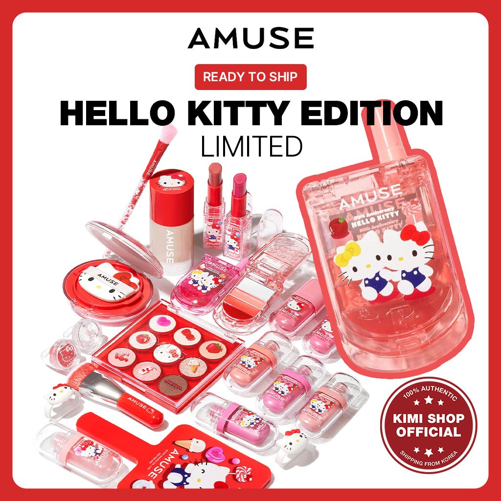 [AMUSE] Hello Kitty Edition Lip & Cheek Mirror Ceramic Cushion Foundation Lip