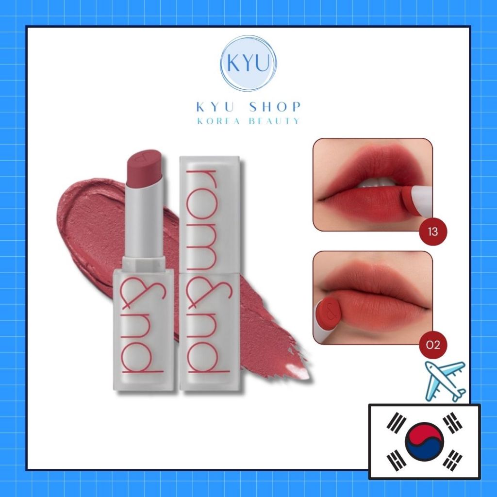 [rom&nd] Zero Matte LipStick ลิปสติกเนื้อแมท 3g