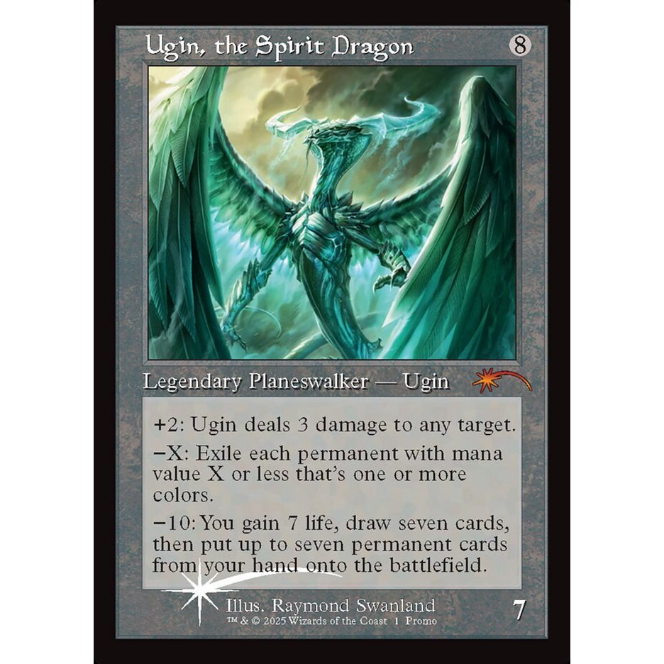 MTG การ์ดเดี่ยว Ugin the Spirit Dragon ฟอยล์ย้อนยุค