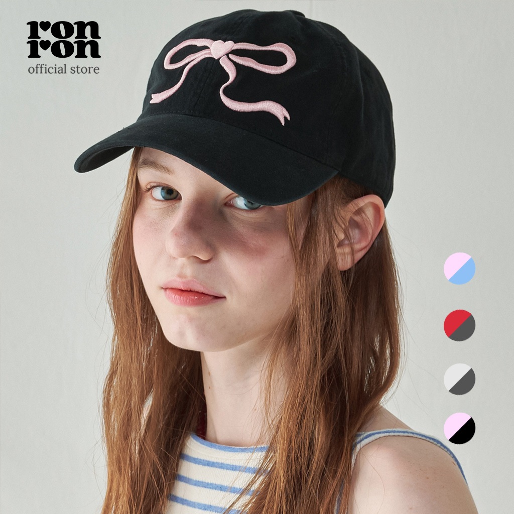 [RONRON] Heart Ribbon Ball Cap/4 colors