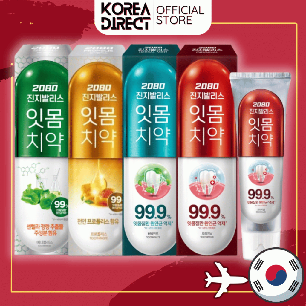 2080 Gingivalis Healthy Gum Care Toothpaste, Gold Ginseng, Propolis, Centella, Herbal Mint