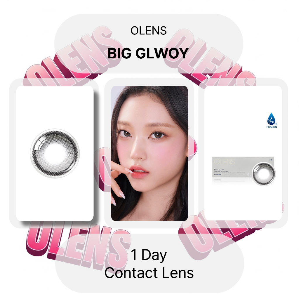 [OLENS] คอนแทคเลนส์ 1 วัน <BIG GLOWY> (สีเทา)(13.6mm)(10P 20P)(PUSCON) บิก โกลวี