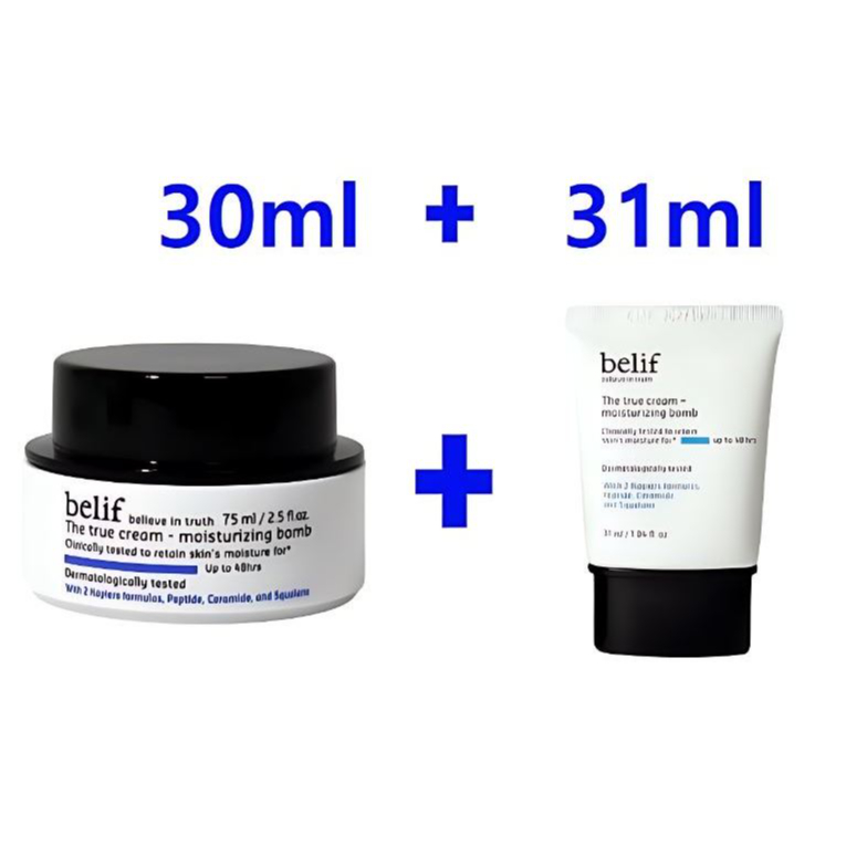 [belif] The True Cream Moisturizing Bomb / Aqua Bomb 30ml + 31ml