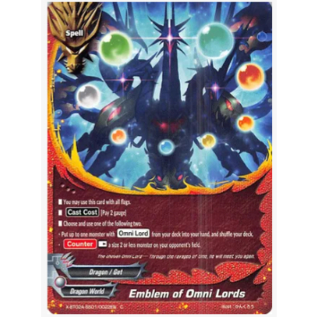ภาษาอังกฤษ buddyfight Emblem of Omni Lords COMMON X-BT02A-SS01/0022EN Evolution & Mutation (X-BT02A)