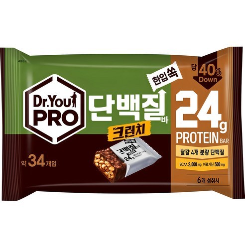 ดร. You Pro Protein Bar Crunch One Bite 34 ชิ้น, 420g,