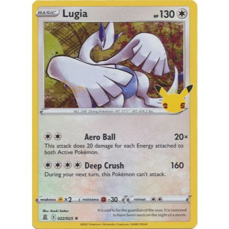 Pokémon TCG Card Lugia 25th Anniversary Celebrations 022/025 Holo