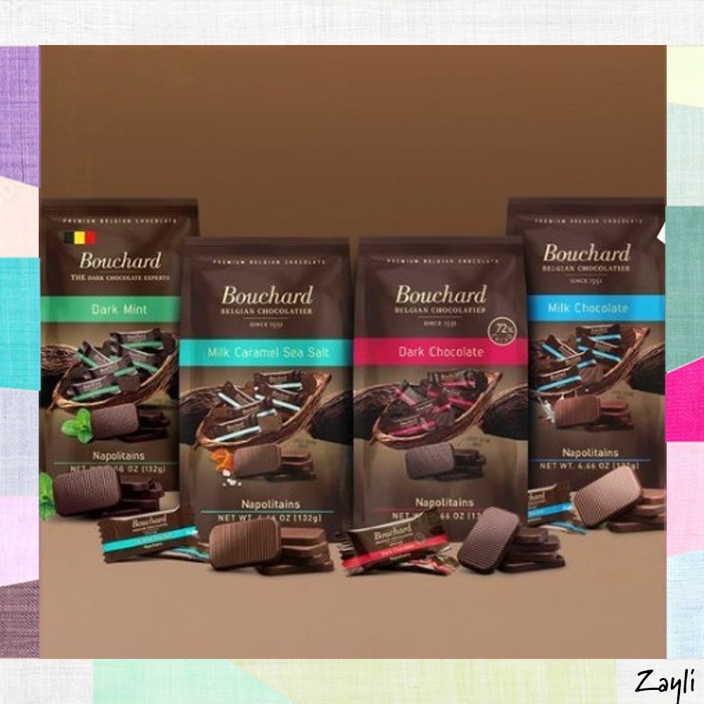 [Bouchard] Neapolitan Belgian Chocolate 132gMilk / Dark / Caramel & Sea Salt / Dark Mint / Dark Low Sugar