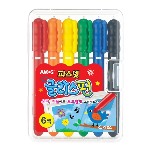 เกาหลี Amos Pasnet Glasspun Crayon / 6 สี