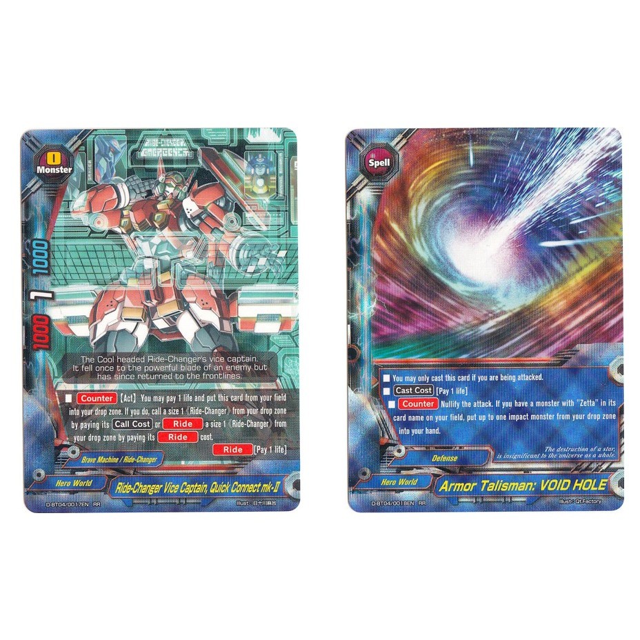 English Buddyfight Ride-Changer Vice Captain, Quick Connect Mk-II D-BT04/0017EN /Armor Talisman: VOI