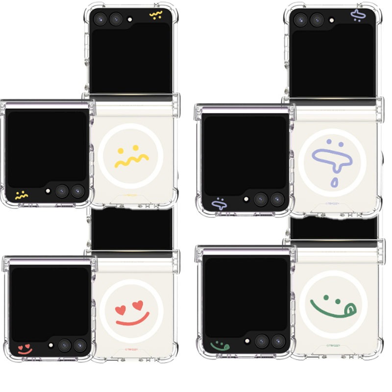 Z พลิก7◀เกาหลี GALAXY {Z FLIP6/Z FLIP5/Z FLIP4}Case บานพับแม่เหล็กป้องกัน Cear กันชน Big wageul-wage