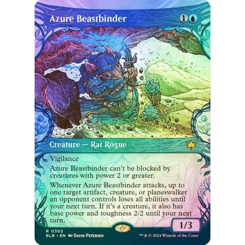 MTG Bloomburrow - Azure Beastbinder ตู้โชว์ฟอยล์
