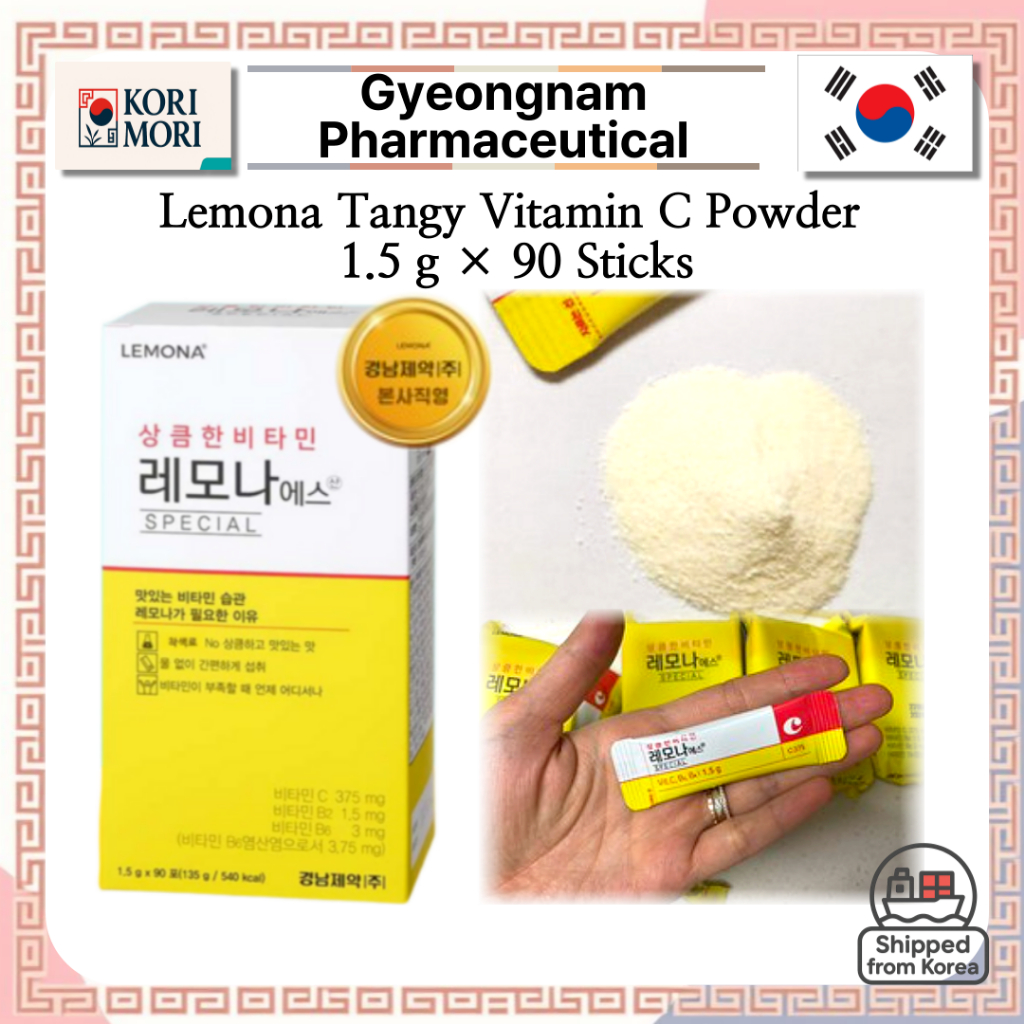 [ Gyeongnam Pharmaceutical ] Lemona Tangy Vitamin C Powder – 1.5 g 90 Sticks (รวม 135 g)
