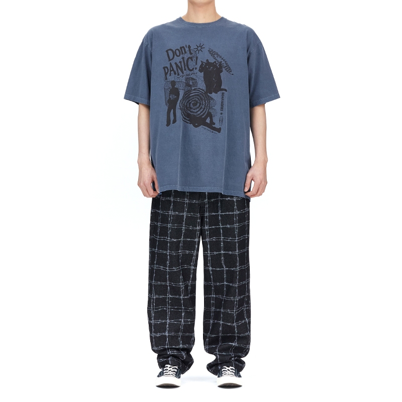 [MAHAGRID] Dont Panic Pigment T-shirt_Unisex_สไตล์เกาหลี