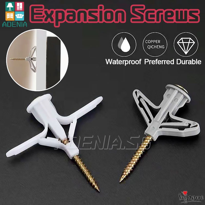 SG50PCS ขยาย Drywall Anchor พร้อมสกรูปลั๊กผนัง Self เจาะ Wall Anchor ผีเสื้อสําหรับไนลอนยิปซั่มบอร์ด