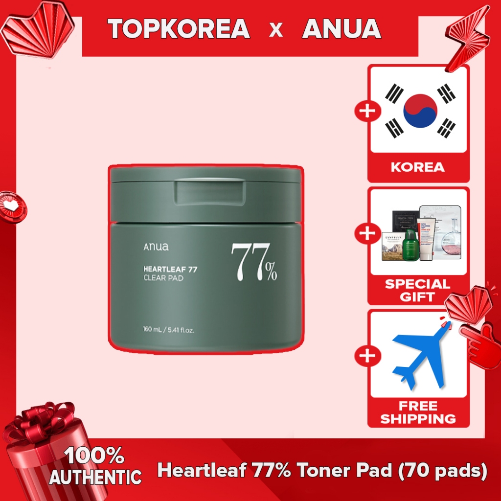 Anua Anua Heartleaf 77% Toner Pad (70 แผ่น) TOPKOREA จัดส่งจากเกาหลี