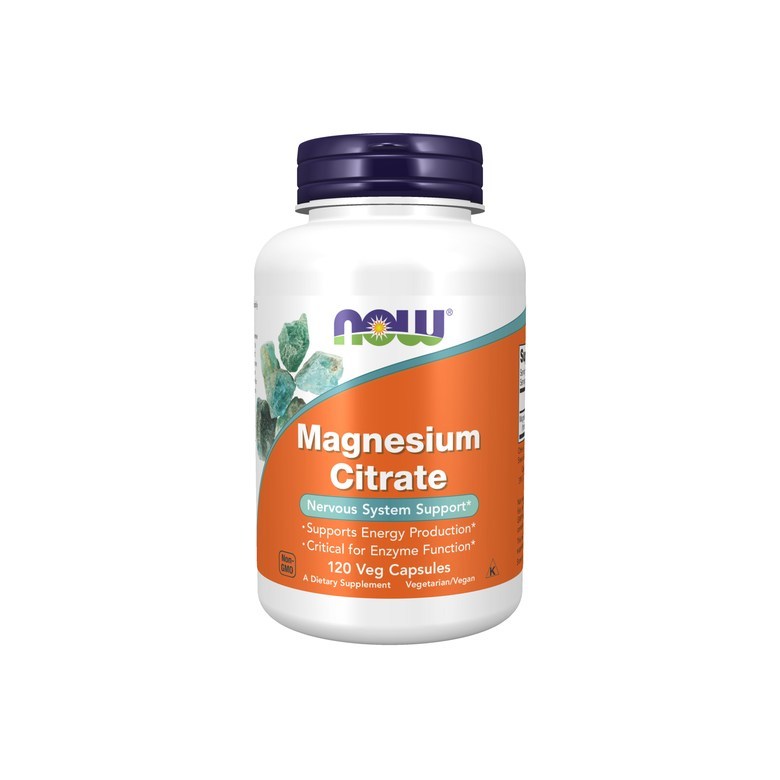 Now Foods Magnesium Citrate อาหารเสริม Non-GMO 120 Veg Capsules - ผลิตในอเมริกา