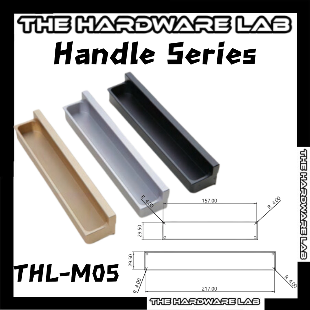 {The Hardware Lab}THL M05 ที่จับปกปิดมุม สีดํา/ทอง/เทา 160 x 31 x 31mm & 220 x 31 x 31mm