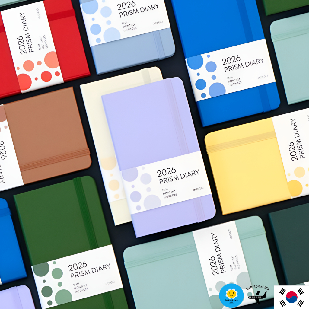 [INDIGO] Prism Slim Monthly Diary 2026 Handy Size 12 สี / Dated Monthly Planner (Oct 2025–Dec 2026) 