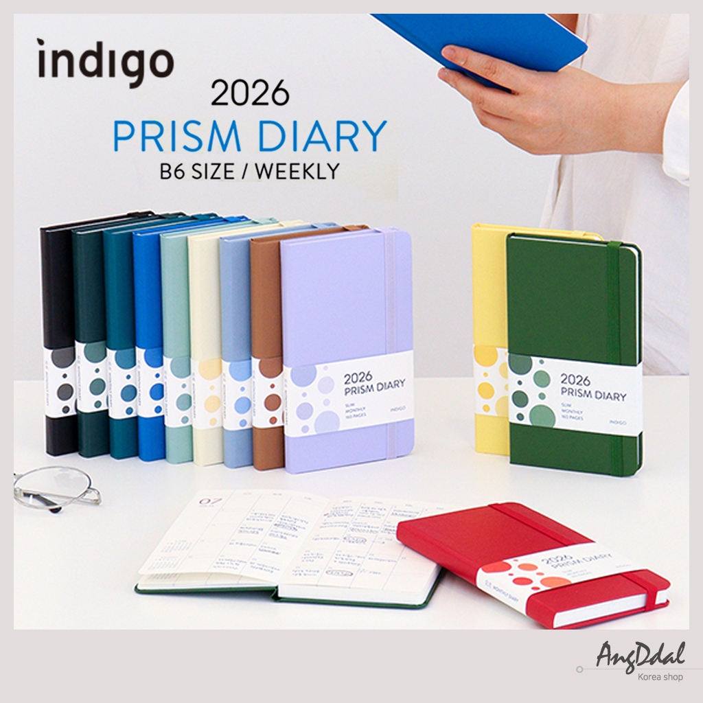 [Indigo] 2026 colorfull Prism B6 Weekly Diary (Date Type 32 Section Week)/ เกาหลีวางแผนนม
