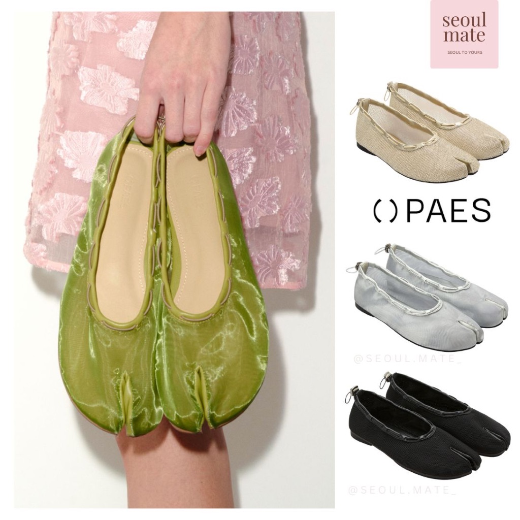 [จากเกาหลี ] PAES Mesh Air String Tabi Flats ใน 4 สี (จัดส่งจากวันที่ 13 เมษายน)
