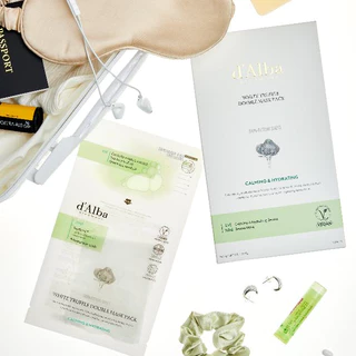 d'Alba White Truffle Double Mask Pack Calming & Hydrating 1PC & 4 PCS in 1 PACK ดัลบา ไวท์ทรัฟเฟิล ดับเบิลมาส์กแพค คาล์มมิ่ง & ไฮเดรทติ้ง
